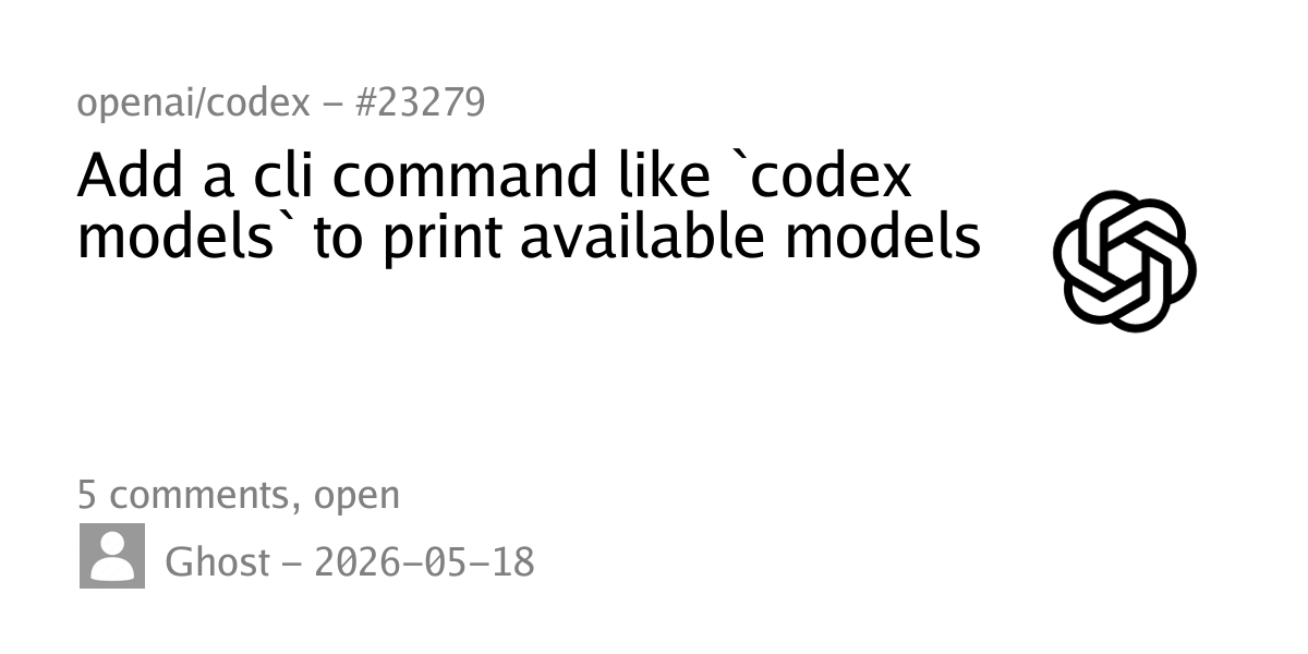 #23279 - Add a cli command like `codex models` to print available ...